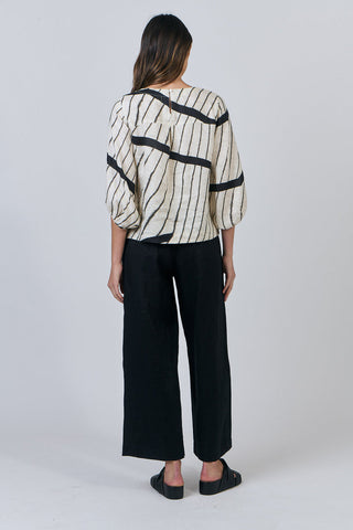 Naturals by O&J - Linen Bishop Sleeve Top-Isobars