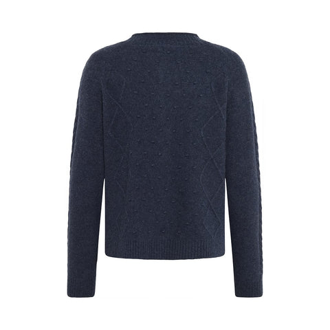 Mansted - Cabo Merino Cable Cardigan - Soft Blue