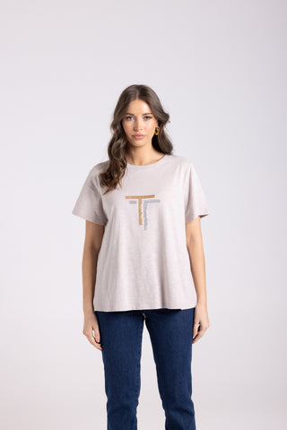 Two T's - Sequin Logo T-Biscotti