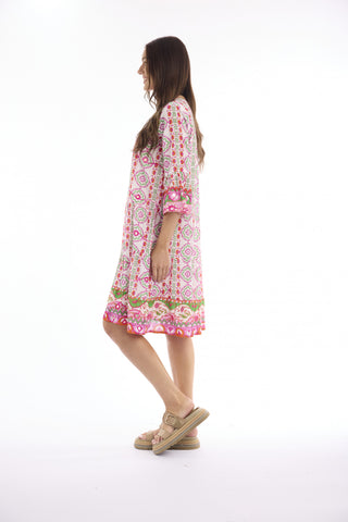 Escape by OQ - Maalti Frill Hem Dress - Pink