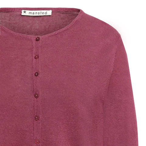 Mansted - Pivot Linen/Hemp  Cardi - Berry