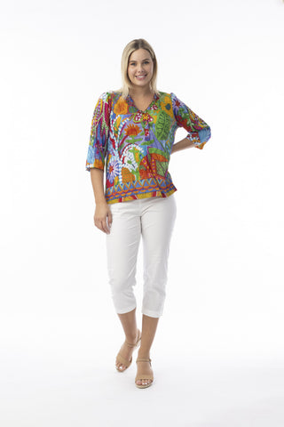 Orientique - Ipanema Top with Frill Neckline