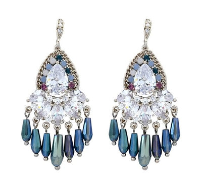 MCLuxe - Multi Stone Chandilier Earrings