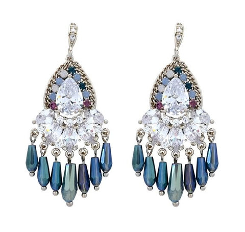 MCLuxe - Multi Stone Chandilier Earrings