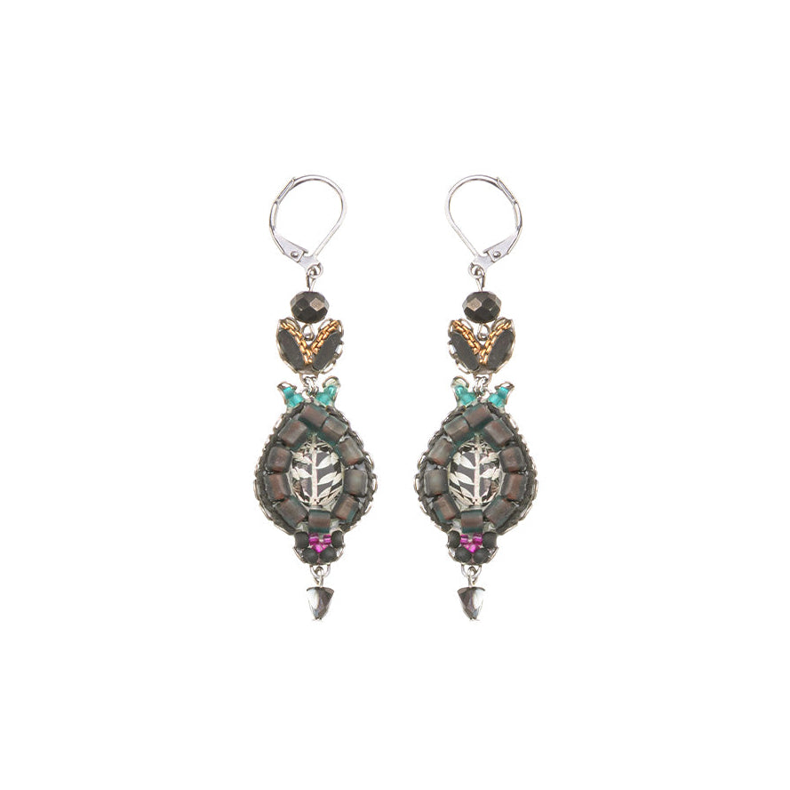 Ayala Bar - C2374 Obsidian Set, Black Drop Earrings - Ink