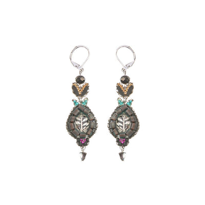 Ayala Bar - C2374 Obsidian Set, Black Drop Earrings - Ink