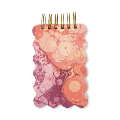 Designworks - Mix Credit Wavy Notepad - Cherry Peach Marbling
