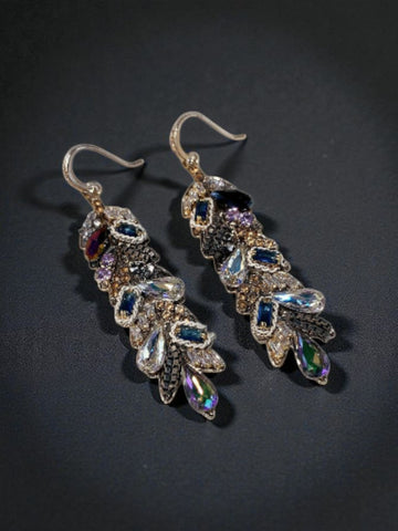 MCLuxe - Multi Rhinestone Dangler Earrings