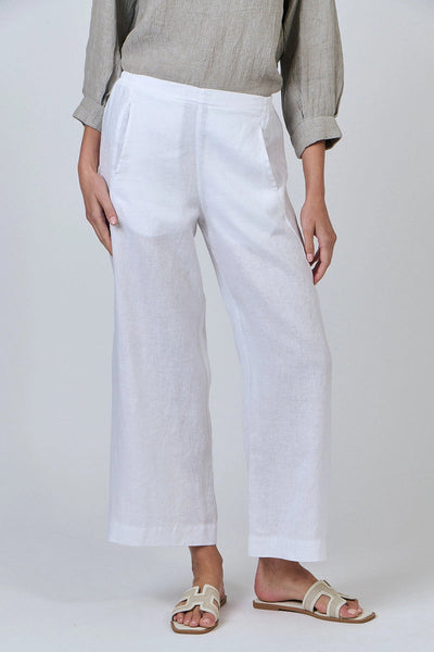 Naturals by O&J - Wide Leg Linen Pant- White