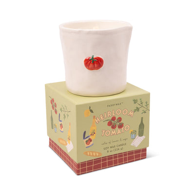 Paddywax - Bistro Tomato Embossed Ceramic Candle - Heirloom Tomato