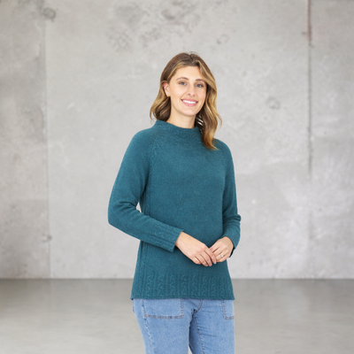 Maglia - Merino & Angora Wool Cable Knit Jumper - Teal