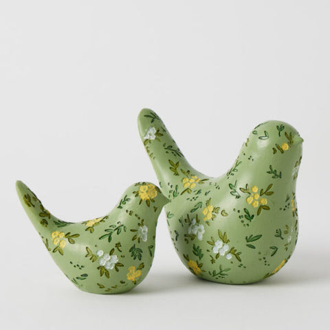 Pilbeam Living - Blooming Bird Sculpture Large - Green