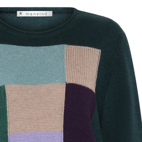 Mansted - Corinth M/C Tiles Crew Neck Jumper - Emerald