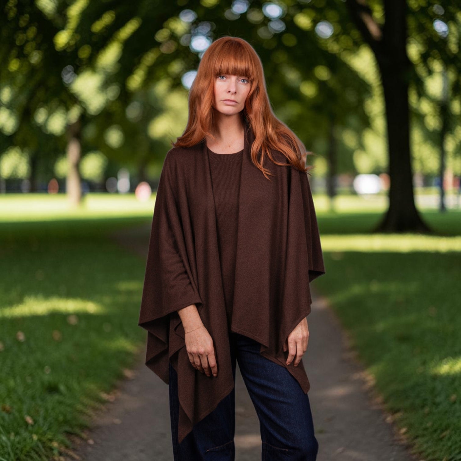 Bridge & Lord - Merino/Cashmere Wrap Topper- Chocolate