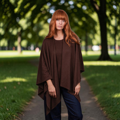 Bridge & Lord - Merino/Cashmere Wrap Topper- Chocolate