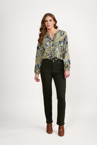 Vassalli - Slim Leg Knit Jean - Forest