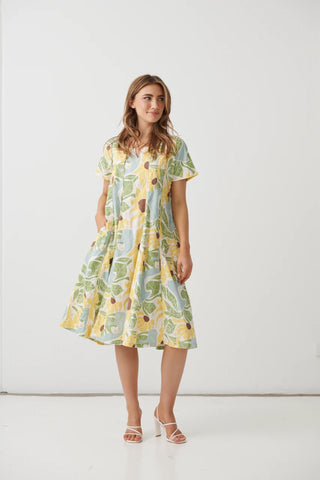 Holmes & Fallon - Sunflower Fields Dress with Vertical Panels