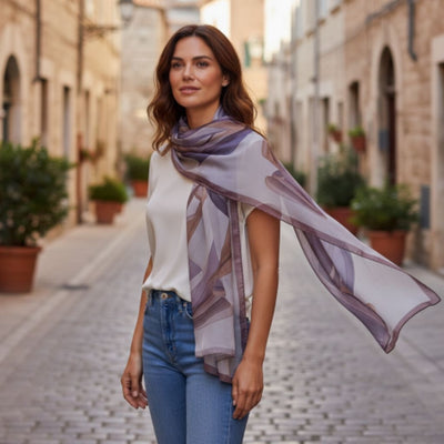 Melange - Soft Taupe Silk Scarf