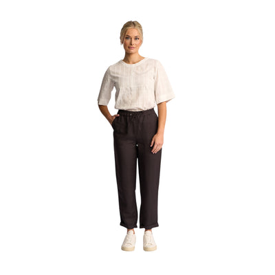 Vassalli - Oxford Ankle Gazer Pull On Pant - Chocolate