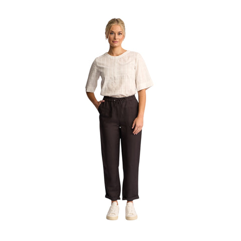Vassalli - Oxford Ankle Gazer Pull On Pant - Chocolate