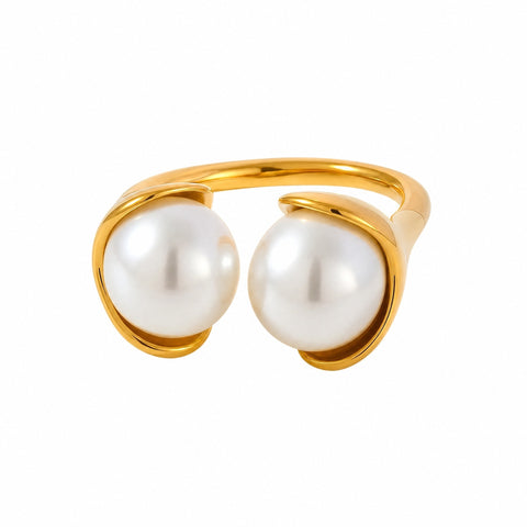 MCLuxe - Vivienne Gold Plated Pearl Ring