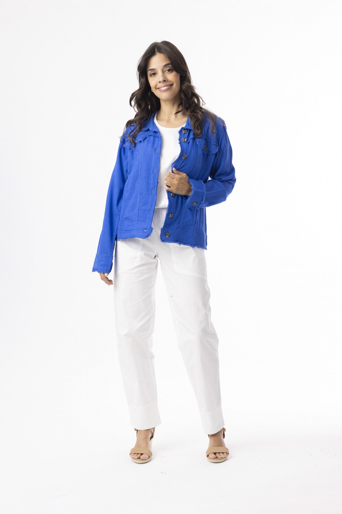 Orientique - Linen Essentials Jacket - Electric Blue