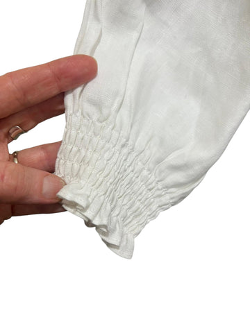 Two T's - Linen Button Front Top-White