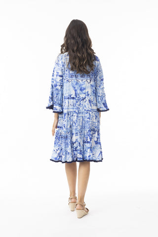 Orientique - Okayama Organic Cotton Layer Frill Sleeve Tiered Dress