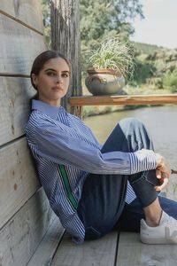 Vassalli - Chart Shirt with Side Tape - Blue Stripe