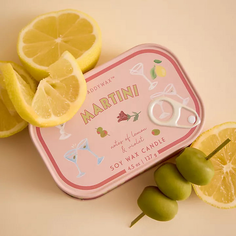 Paddywax - Bistro Martini Printed Tin Candle - Bergamont & Lemon