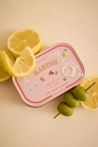 Paddywax - Bistro Martini Printed Tin Candle - Bergamont & Lemon