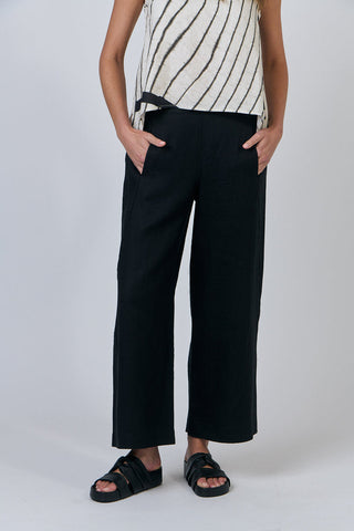 Naturals by O&J - Wide Leg Linen Pant-Black