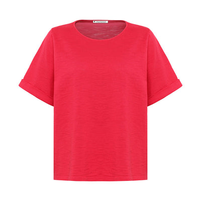 Mansted - Kat Organic Cotton Slub T Shirt - Raspberry