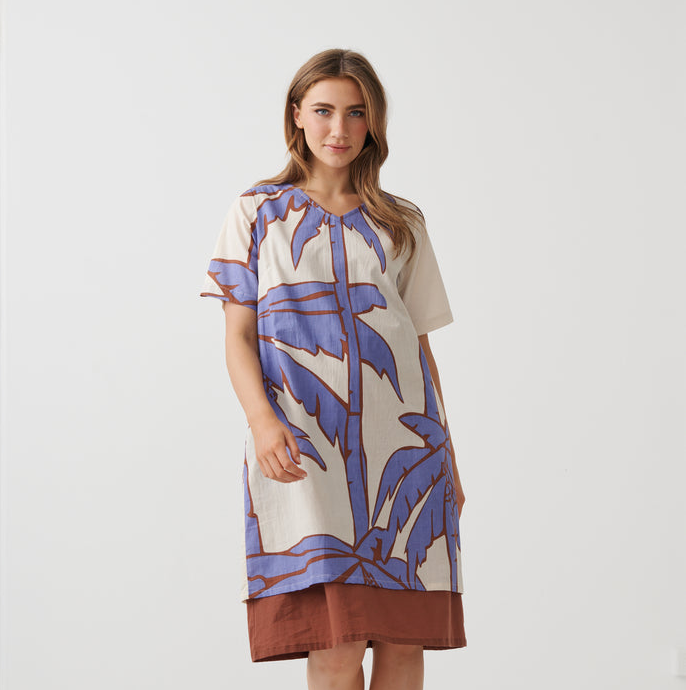 Holmes & Fallon - A Line Double Layer Palm Dress  - Lilac