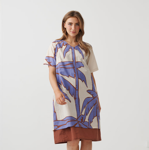 Holmes & Fallon - A Line Double Layer Palm Dress  - Lilac