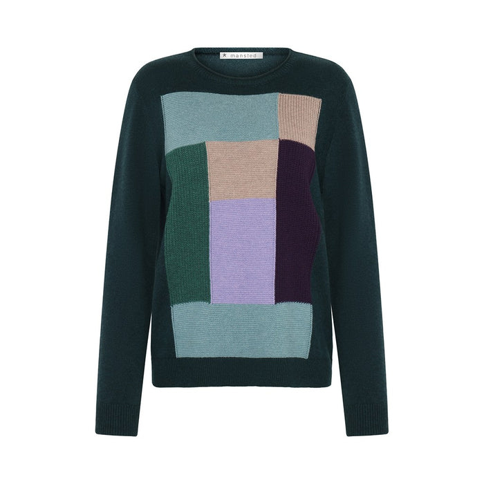 Mansted - Corinth M/C Tiles Crew Neck Jumper - Emerald