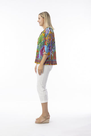 Orientique - Ipanema Top with Frill Neckline