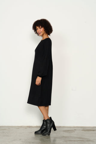 Caju - CZ960 Half Rib Knit Dress Black