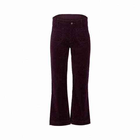 Vassalli - Wide Leg Ankle Grazer Pant - Mulberry
