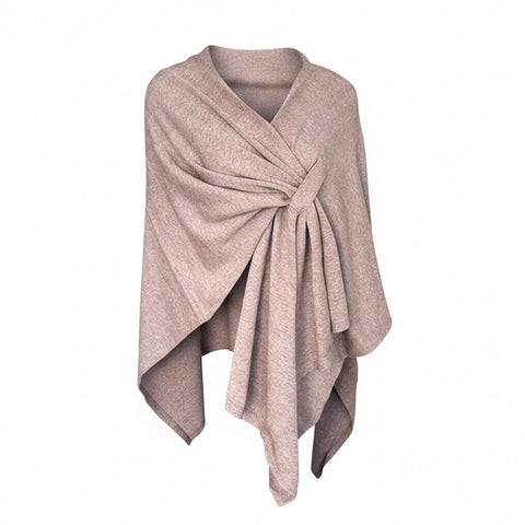 AUTN - Knitted Crossover Wrap - Marl Oat - PH350027-18