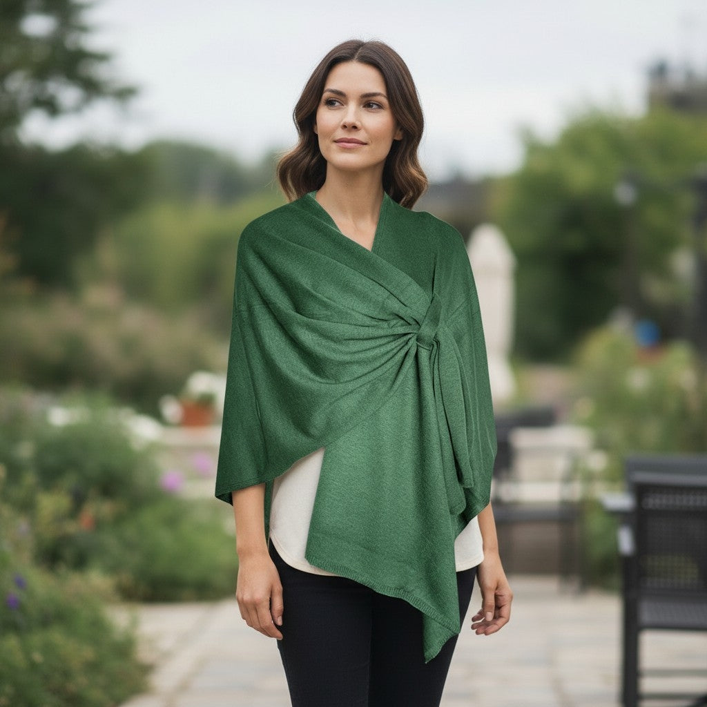 AUTN - Knitted Crossover Wrap - Green - PH350027-15