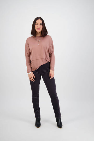 Vassalli - Bay Cord Slim Leg Pull On - Charcoal