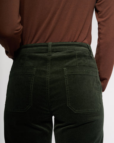 Vassalli - Market Cord Straight Leg Ankle Grazer  - Forest