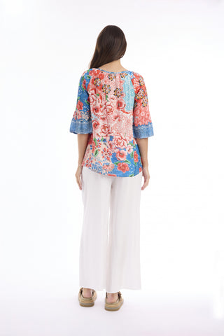 Escape by OQ - V Neck Frill Sleeves Top - Clarissa