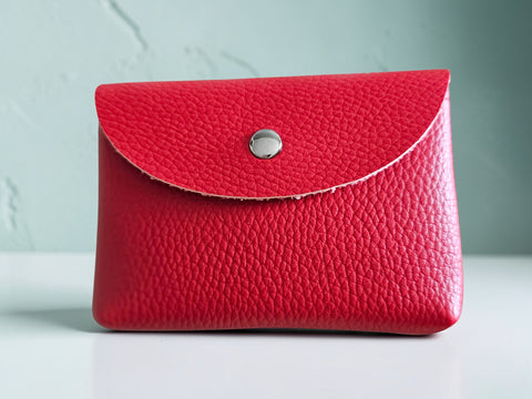 Melange - Leather Coin Purse - Red