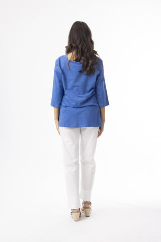 Orientique - Knit T-shirt - Blue