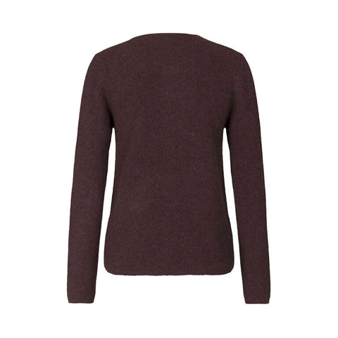 Mansted - Zolanda Yak Wool Easy Crew Cardigan-Plum