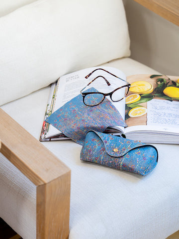 Koh - Aboriginal Morning Mist Glasses Case with Snap Button & Cleaner