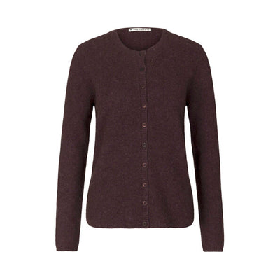 Mansted - Zolanda Yak Wool Easy Crew Cardigan-Plum