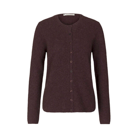 Mansted - Zolanda Yak Wool Easy Crew Cardigan-Plum